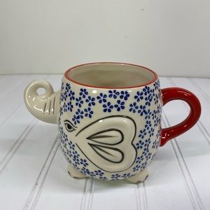 Yokohama studio blue floral elephant mug